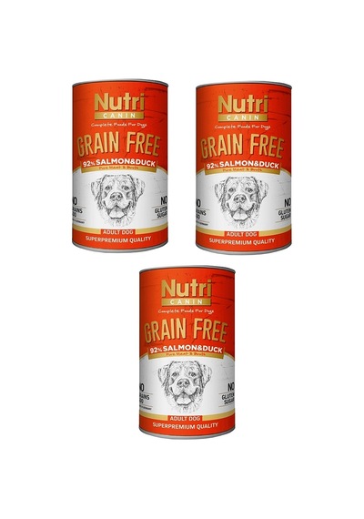 Nutri Canin Tahılsız Somon ve Ördekli Köpek Konserve 3 x 400 G