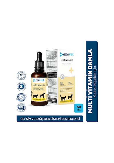 Onevet Multi Vitamin Damla 50 Ml Kedi ve Köpekler İçin Günlük Vitamin Desteği