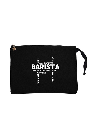 Barista Modern Tasarım Siyah Clutch Astarlı Cüzdan / El Çantası
