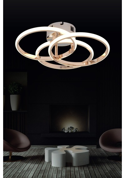 Pl 07 3 Model Gold 3 Renkli Salon Ve Oturma Odası İçin İdeal Alüminyum Avize, 40x15 Gold