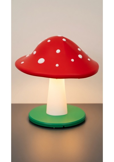 Dekoratif Mantar Gece Lambası - 3d Tasarım Estetik Oda Dekoru - Hediyelik Masa Lambası Mood Light Kırmızı