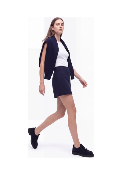 Luvi Shoes Band Lacivert Süet Hakiki Deri Bağcıklı Kadın Loafer Ayakkabı