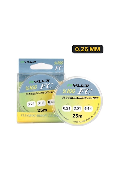Ryuji %100 Fc 25m Fluoro Carbon Leader Misina 0.26 MM
