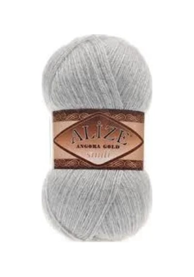 Angora Gold Simli Yumuşacık Kazak Atkı Bere Örgü İpi Gri 21