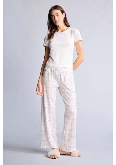 Defacto Pijama Takımı Üst Kareli Alt H2023ax26smpn425 Pembe-pn425