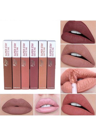 Roesia Rose Cosmetics Super Stay Model Kalıcı Lip Glos Ruj Serisi 6'lı