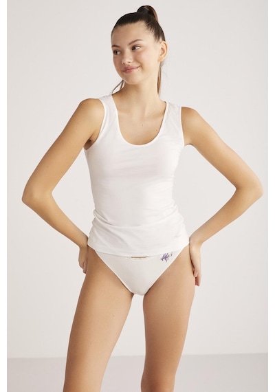 Kom Basic Singlet Kadın Atlet Beyaz