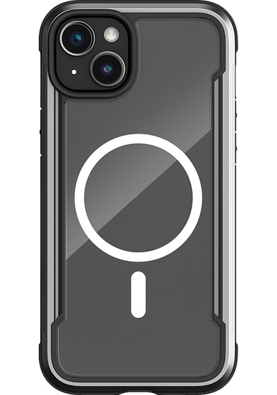 Apple Uyumlu iPhone 15 Kılıf Magsafe Şarj Özellikli Airbagli Raptic Shield Serisi Şeffaf Arka Yüzey Kapak Siyah