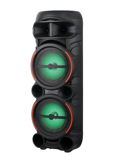 2058 Çift Kablosuz Mikrofonlu Rgb Ledli Taşınabilir Bluetooth Hoparlör Parti Speaker Fm / Usb / Tf