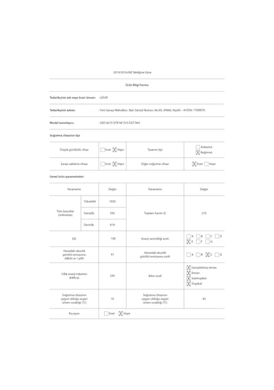 Uğur UED 8273 DTK NF D/S DGT R65 273 L No Frost Derin Dondurucu