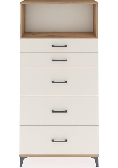 Arges Dolap Tek Raflı 5 Çekmeceli 88x30x182 Çam-aytaşı Atlas Çam