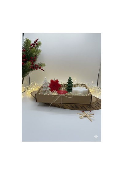 5'li Yılbaşı Mum Konsepti Noel Mumları Çok Renkli