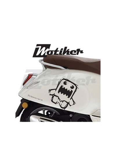 Vespa Komik Dinazor Tasarımı Sticker Etiket Modeli Evrensel