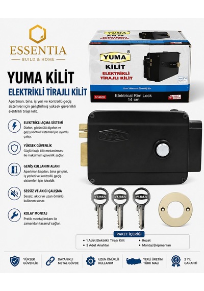 Yuma Elektrikli Tirajlı Kilit Dış Kapı Ve Apartman Kapısı İçin Elektrikli Emniyet Kilidi Çoklu Renk