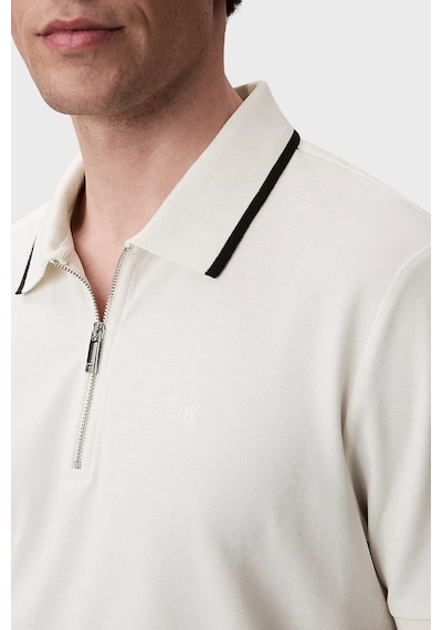 Calvin Klein Erkek Polo Lv04lf214g Yas Krem