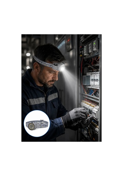 Yüksek Parlaklıklı Led Kafa Feneri Gece Çalışmaları İçin Yüksek Parlaklıklı Siyah
