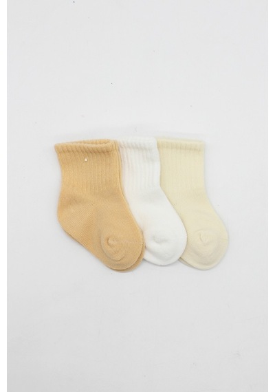 Erturkstore Little Love Girl 3'lü Penye Soket Çorap 10137 Somon Çok Renkli