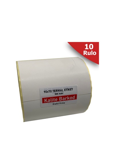 90X70 Termal Etiket 10 Rulo Barkod Etiketi Kalite Barkod