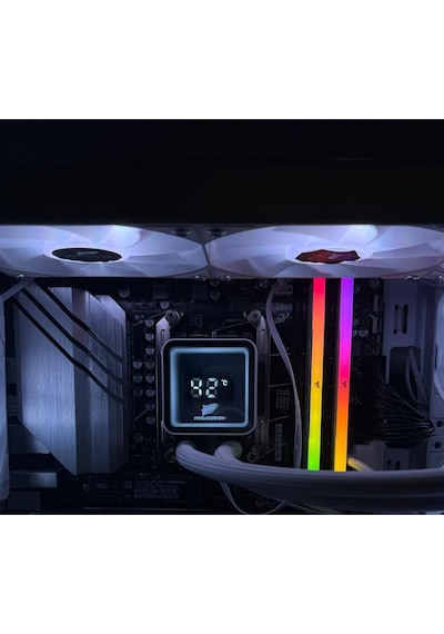 Tr240 Argb Sıvı Soğutucu Dijital Derece Göstergeli İşlemci Soğutucu Fan Beyaz Renk 240 MM