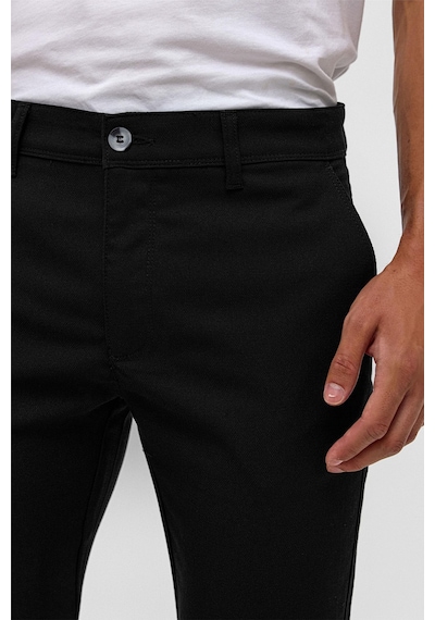 Süvari Siyah Slim Desenli Pantolon