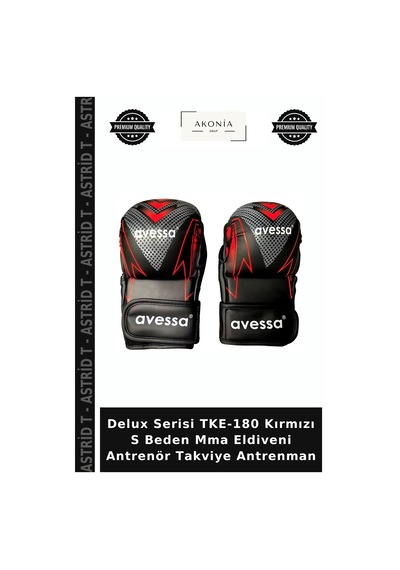 Delux Serisi Tke-180 Kırmızı S Beden Mma Eldiveni Antrenör Takviye Antrenman