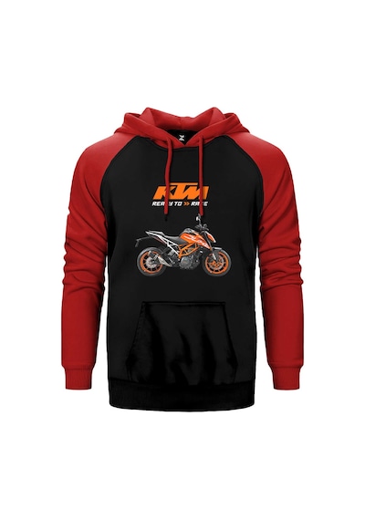 Ktm 1290 Super Duke R Kırmızı Renk Reglan Kol Kapşonlu Sweatshirt Kırmızı