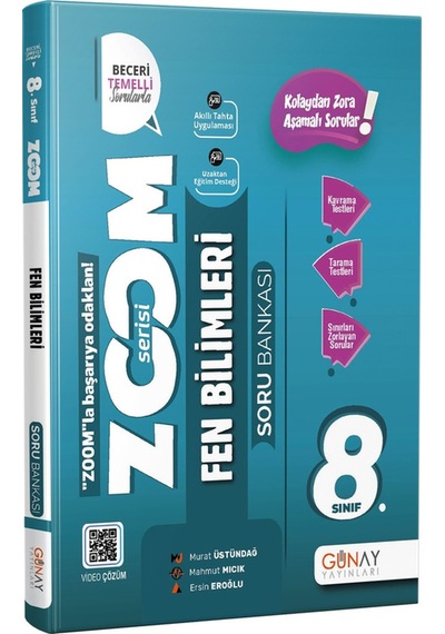 Günay 8. Sınıf Zoom Serisi Fen Bilimleri Soru Bankası