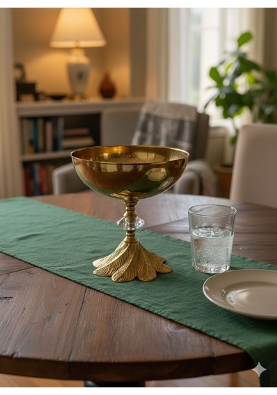 Öz-turan Metal Ayaklı Gold Dekoratif Obje Biblo Salon Aksesuarı Çap:16cm Gold