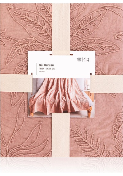 The Mia Throw Koltuk Şalı Püsküllü Gül Kurusu 170x130 Gül Kurusu