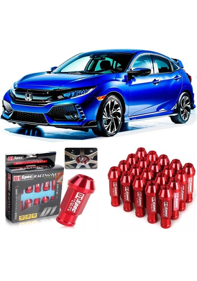Honda Civic Fc5 2016- Bijon Takımı Kırmızı 20 Adet D1 Spec