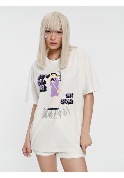 LOFT Loose Fit Kadın Tshirt K.kol Lf2035001 Q1.v1 Beyaz