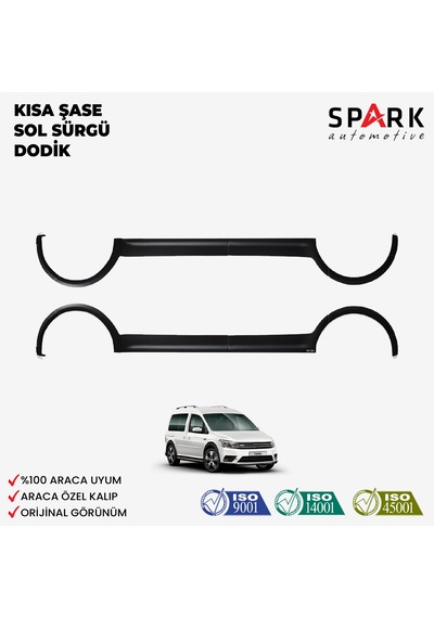 Volkswagen Caddy 2015-2020 Yıl Aralığı Uyumlu Kısa Şase Sol Sürgü Dodik Seti 12 Parça Siyah