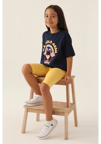 U.S. Polo Assn. U.s. Polo Assn Lisanslı Rainbow Lacivert Kız Çocuk Bermuda Takım 5274-43170 Lacivert