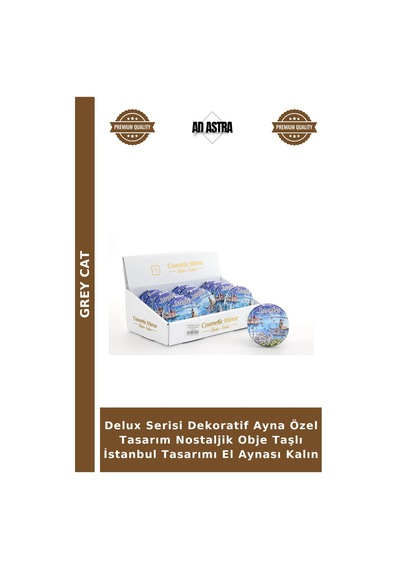 Delux Serisi Dekoratif Ayna Özel Tasarım Nostaljik Obje Taşlı İstanbul Tasarımı El Aynası Kalın Çok Renkli