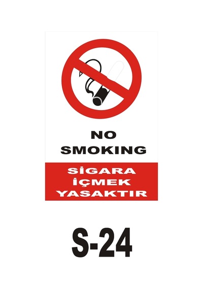 Pvc Dekota Uyarı - Ikaz Levhası No Smoking Sigara Içmek Yasaktır