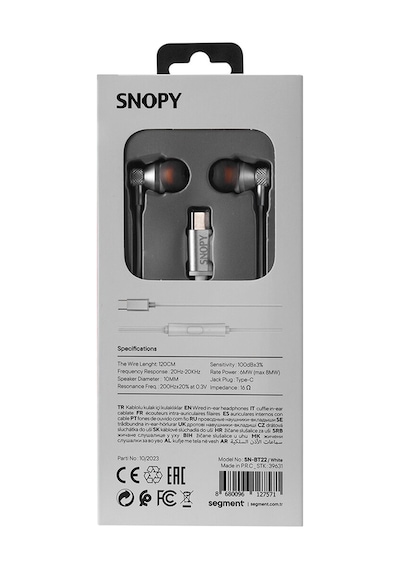 Snopy Sn-bt22 Type C Telefon Uyumlu Beyaz Mikrofonlu Kulaklık