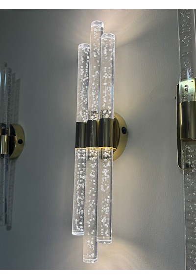 Bhbackhome Bubbletrio Şık Ve Zarif Modern Led Duvar Aplik 51 Cm Gold Elektrikli Gold Elektrikli