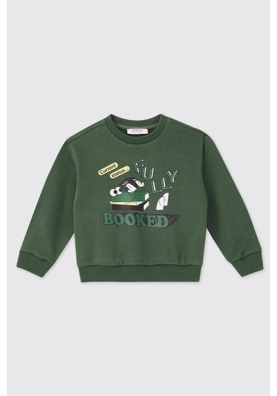 Panço Erkek Bebek Bisiklet Yaka Yeşil Sweatshirt 2621BB08009