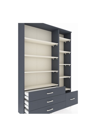 Arges Dolap 9 Raflı 4 Çekmeceli 132x30x195 Antrasit-aytaşı/antrasit Aytası/antrasıt Arges Dolap 9 Raflı 4 Çekmeceli 132x30x195 Antrasit-aytaşı/antrasit Aytası/antrasıt