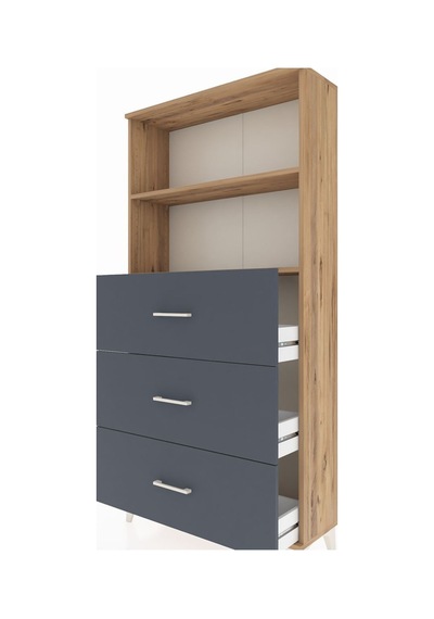 Arges Dolap 2 Raflı 3 Çekmeceli 88x30x182 Çam-antrasit Atlas Çam Arges Dolap 2 Raflı 3 Çekmeceli 88x30x182 Çam-antrasit Atlas Çam