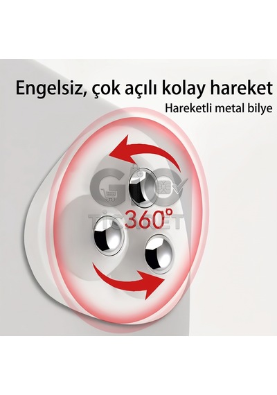4'lü Kendinden Yapışkanlı 3 Bilyeli 360 Derece Dönebilen Eşya Kaydırıcı Mini Mobilya Tekerleği Plastik - Metal Beyaz