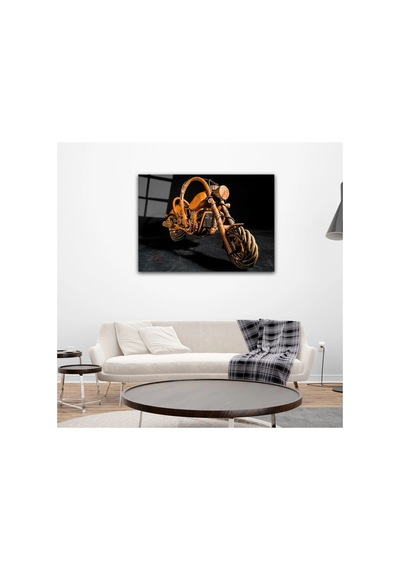 Ahşap Motor Araba Cam Tablo Pct0222 Otomobil Temalı Dekoratif Duvar Tablosu, Ofis, Garaj Ve Genç Odası Dekoru,