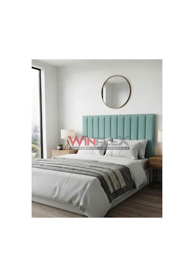 Winflex Dikey Akustik Kumaş Duvar Paneli 15x100 Cm - 12'li Set Su Yeşil
