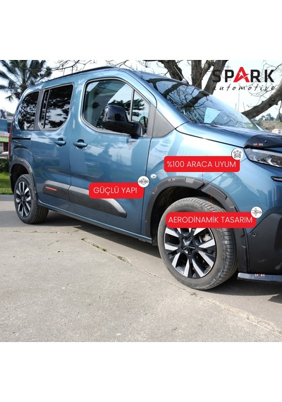 Citroen Berlingo 2019- Yılı Ve Sonrası Uyumlu Çamurluk Dodik 8 Parça Siyah