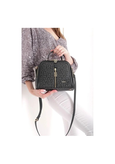 Just Polo Kadın Gofraj Desen El Ve Omuz Çantası 440113mh Düz Siyah 92980121