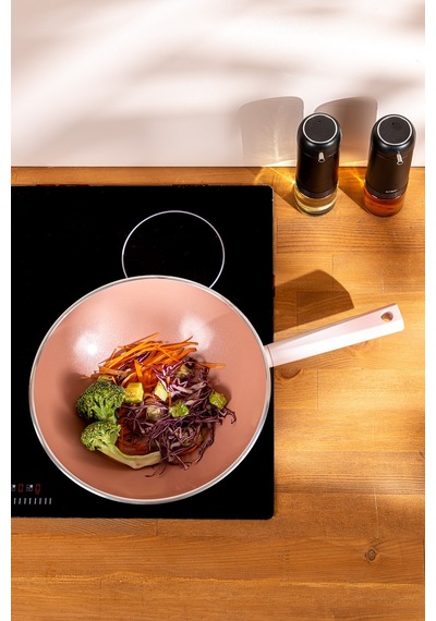 Emsan Swiss Crystal Wok Tava 28 CM Pembe