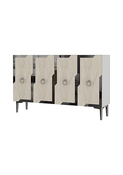 Ka1233bts Seza Konsol Ve Tv Sehpası Beyaz-traverten-silver 120cm