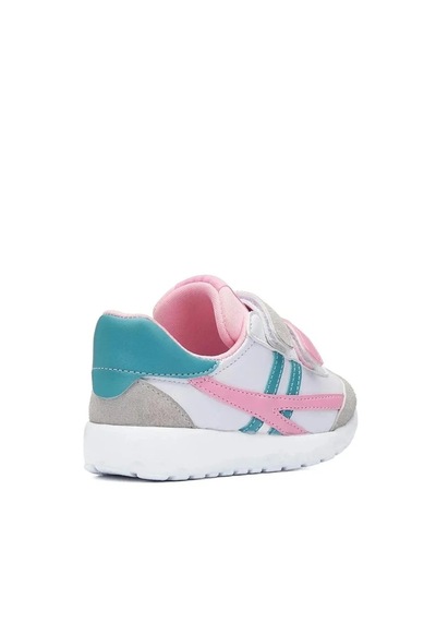 Zacoz Bebek Hafif Rahat Yumuşak Esnek Ortopedik Çift Cırtlı İlk Adım Sneaker Spor Ayakkabı Beyaz - Pembe