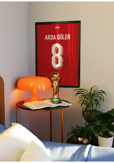 Arda Güler 8 Türkiye Milli Takım Forma Tasarrımlı Poster Siyah Çerçeveli