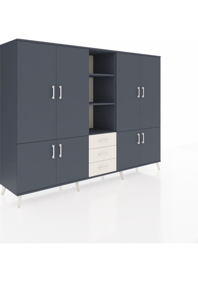 Hyperion Dolap 11 Raflı 3 Çekmeceli 8 Kapaklı 220x44x163 Antrasit Antrasit-antrasit/aytaşı Hyperion Dolap 11 Raflı 3 Çekmeceli 8 Kapaklı 220x44x163 Antrasit Antrasit-antrasit/aytaşı